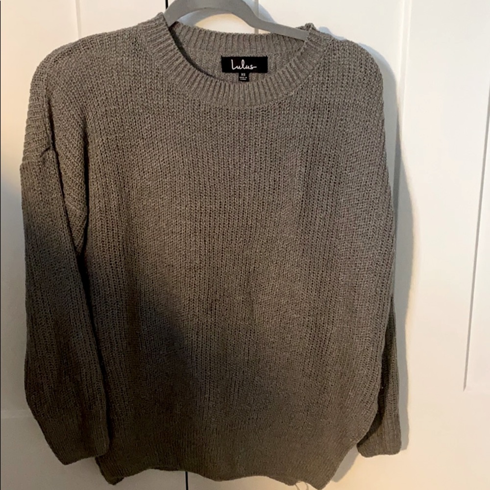 Lulus Alyssa Grey Knit Sweater